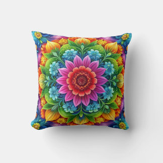 Rainbow Floral Kussen