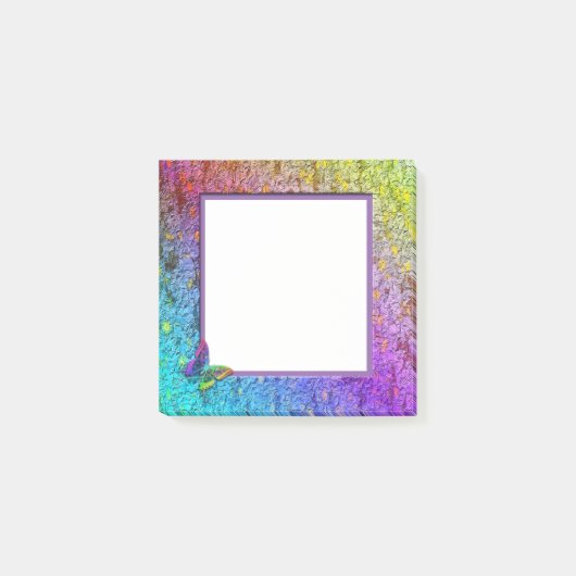 [Rainbow Floral Lijst] Abstract met vlinder Post-it® Notes (Voorkant)