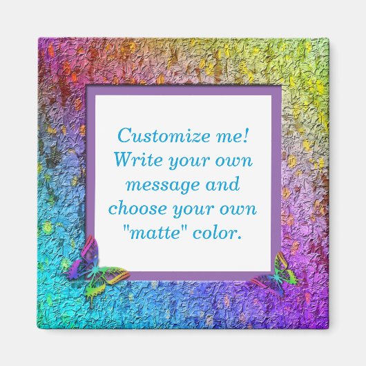 [Rainbow Floral Lijst] Abstract met vlinders Magneet (Voorkant)