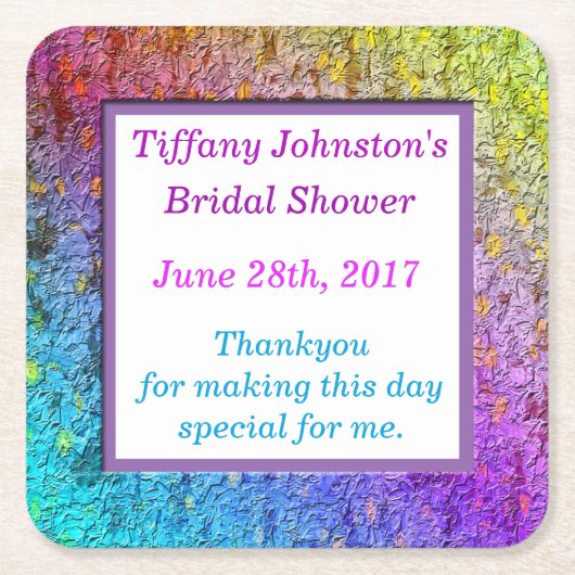 [Rainbow Floral Lijst] Abstracte bloemen Kartonnen Onderzetters (Voorkant)