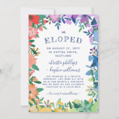 Rainbow Floral Lijst LGBT We Eloped Aankondiging (Voorkant)