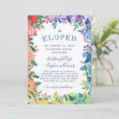 Rainbow Floral Lijst LGBT We Eloped Aankondiging (Staand voorkant)