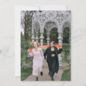 Rainbow Floral Lijst LGBT We Eloped Aankondiging (Achterkant)