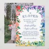 Rainbow Floral Lijst LGBT We Eloped Aankondiging (Voorkant / Achterkant)