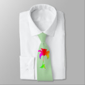 Rainbow Floral Mint Groene Paarse Tropische Stropd Stropdas (Gebonden)