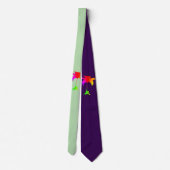 Rainbow Floral Mint Groene Paarse Tropische Stropd Stropdas (Achterkant)