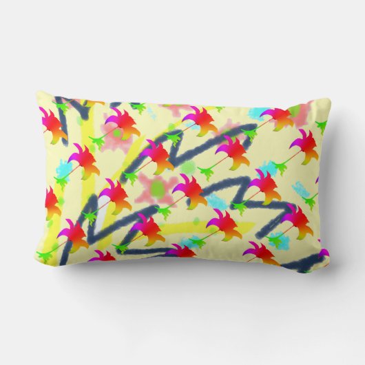 Rainbow Floral Pattern Kussen (Achterkant)