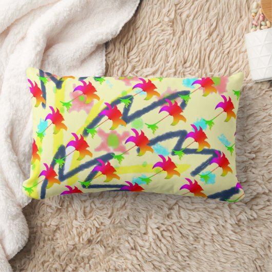 Rainbow Floral Pattern Kussen (Deken)