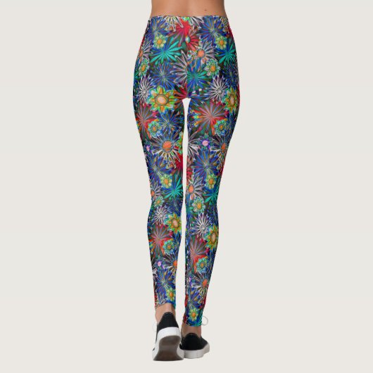 Rainbow Floral Pattern Leggings (Achterkant)