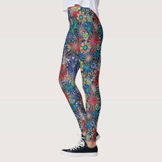 Rainbow Floral Pattern Leggings (Links)