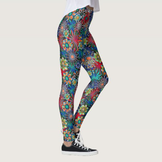 Rainbow Floral Pattern Leggings (Rechts)