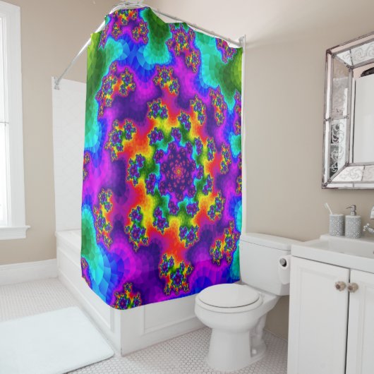 Rainbow Floral Sprinkles Douchegordijn (In situ)