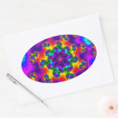 Rainbow Floral Sprinkles Ovale Sticker (Envelop)