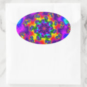 Rainbow Floral Sprinkles Ovale Sticker (Tas)