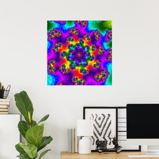 Rainbow Floral Sprinkles Poster (Thuiskantoor)