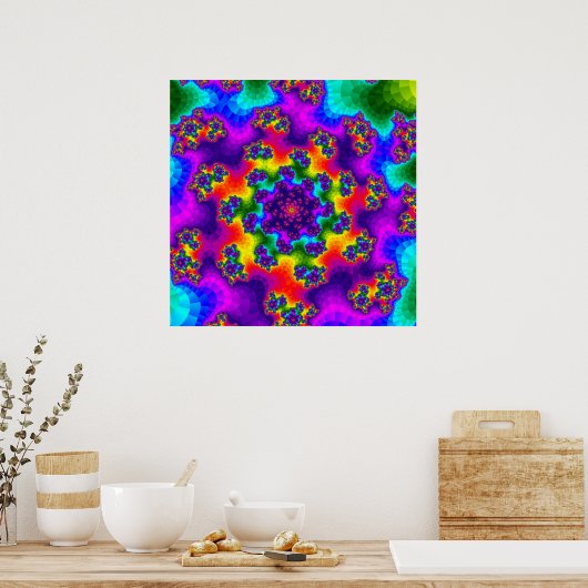 Rainbow Floral Sprinkles Poster (Keuken)