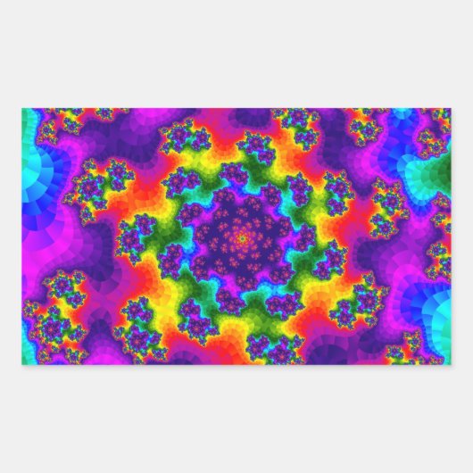Rainbow Floral Sprinkles Rechthoekige Sticker (Voorkant)