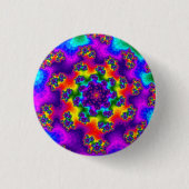 Rainbow Floral Sprinkles Ronde Button 3,2 Cm (Voorkant)