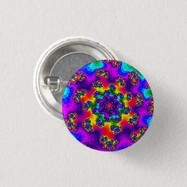Rainbow Floral Sprinkles Ronde Button 3,2 Cm