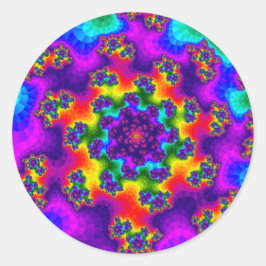 Rainbow Floral Sprinkles Ronde Sticker