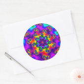 Rainbow Floral Sprinkles Ronde Sticker (Envelop)