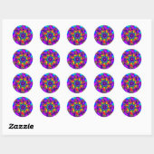 Rainbow Floral Sprinkles Ronde Sticker (Vel)