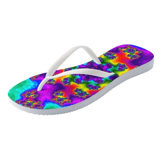 Rainbow Floral Sprinkles Teenslippers (Schuin)