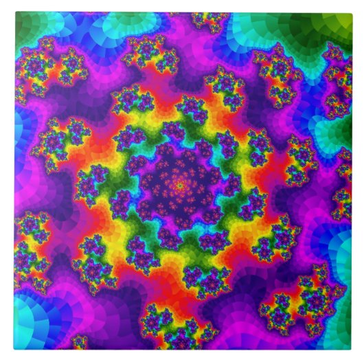 Rainbow Floral Sprinkles Tegeltje (Voorkant)