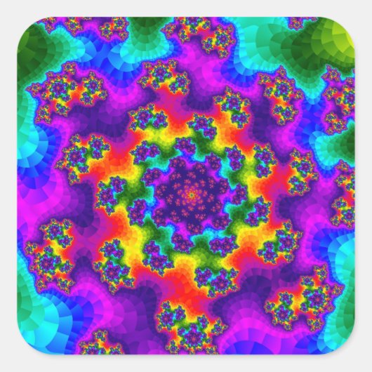 Rainbow Floral Sprinkles Vierkante Sticker (Voorkant)