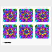 Rainbow Floral Sprinkles Vierkante Sticker (Vel)