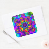 Rainbow Floral Sprinkles Vierkante Sticker (Envelop)