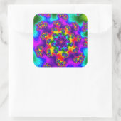 Rainbow Floral Sprinkles Vierkante Sticker (Tas)