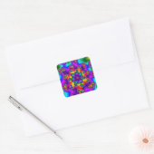 Rainbow Floral Sprinkles Vierkante Sticker (Envelop)