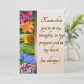 Rainbow floral sympathkaart feestdagenkaart (Staand voorkant)