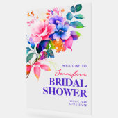 Rainbow Floral Waterverf Vrijgezellenfeest Welkom Acryl Bord (Hoek)