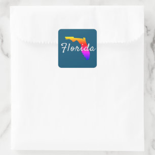 Rainbow Florida State Silhouette Vierkante Sticker