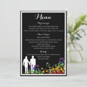 Rainbow Flourish Gay Wedding Dinner Menu (Staand voorkant)