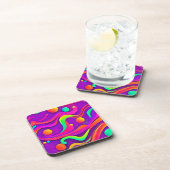 Rainbow Flow: Abstract plezier Bier Onderzetter (Rechterzijde)