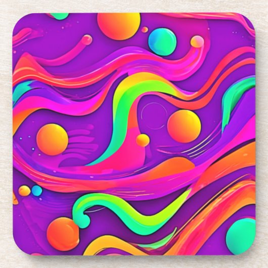 Rainbow Flow: Abstract plezier Bier Onderzetter (Voorkant)