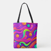 Rainbow Flow: Abstract plezier Tote Bag (Achterkant)