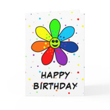 Rainbow Flower Birthday-kaart