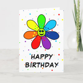 Rainbow Flower Birthday-kaart Kaart