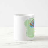 Rainbow Flower Brush Stroke Geometrisch ontwerp Koffiemok (Center)