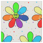 Rainbow Flower Fabric Stof (Close Up)
