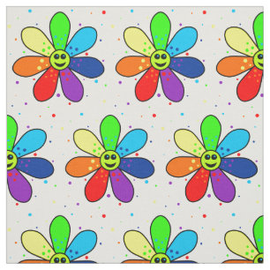 Rainbow Flower Fabric Stof