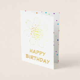 Rainbow Flower Folie Verjaardag Kaart