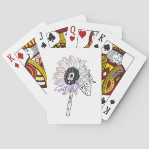Rainbow Flower Funky Art Pokerkaarten