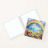 Rainbow Flower Garden Custom Naam Schetsboek Notitieboek (Binnen)