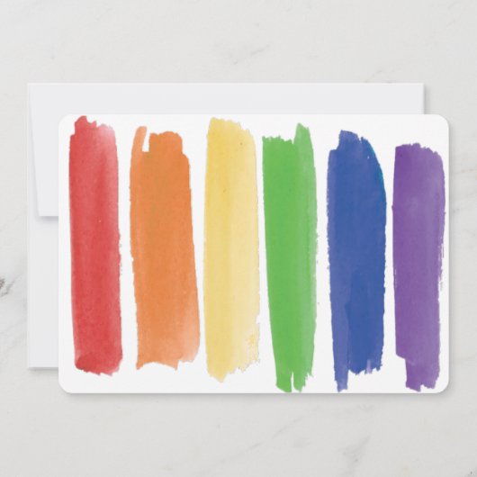 Rainbow FLOWER GAY Lesbian Wedding Kaart (Achterkant)