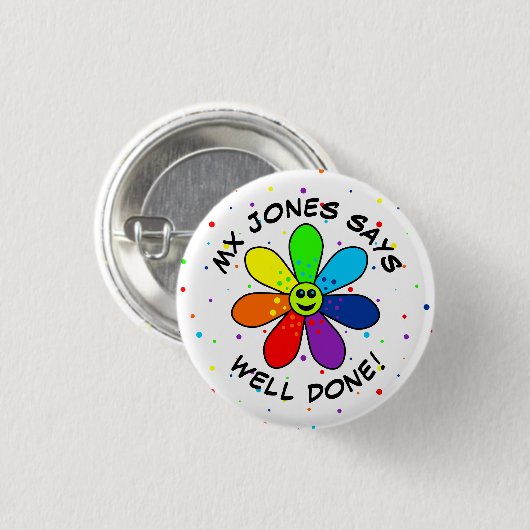 Rainbow Flower Goed Gereed Button (Voorkant /achterkant)
